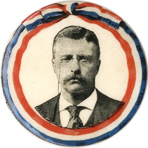 Theodore Roosevelt | Patriotic ribbon portrait button