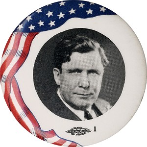 Wendell Willkie | American flag portrait button