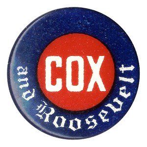 Cox and Roosevelt | Scarce logo button